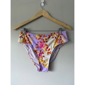 Cupshe Lilac Floral High Waisted Bikini Bottoms